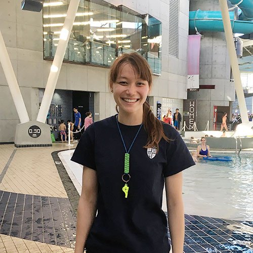 A lifeguard and instructor at an aquatic centre.