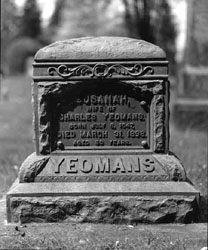 Susannah Yeoman’s grave monument, Fort Langley Cemetery. Photograph by Ron Bryson